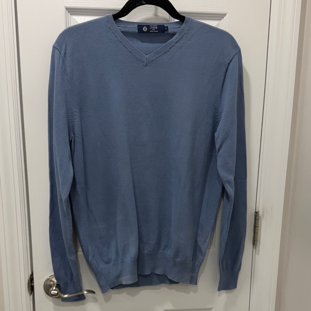 J. Crew Soft Blue V-Neck Sweater